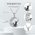 wholesale 925 Sterling Silver Cat Moon Pendant Necklace-0-1