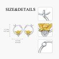 wholesale 925 Sterling Silver Angel Heart CZ Studs Dangle Drop Earring Set for Women Girls Gift 4PC-0-4