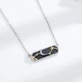 wholesale 925 Sterling Silver Black Onyx Cat Mountain Moon & Stars Pendant Necklaces for Women s 45cm Chain Length-0-4