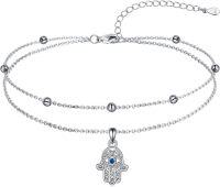 wholesale 925 Sterling Silver Hamsa Evil Eye Adjustable Bracelet Christmas s for Women-