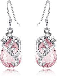 wholesale 925 Sterling Silver Birthstone Drop Dangle Earrings for Women Gifts-10 Oct