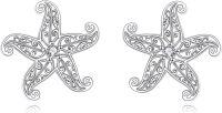 wholesale 925 Sterling Silver Starfish Stud Earrings with Cubic Zirconia for Women-starfish earrings