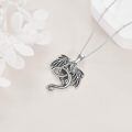 wholesale 925 Sterling Silver Crystal Dragon Pendant Necklace Jewelry-0-4