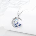wholesale 925 Sterling Silver Blue Moonstone Axolotl Pendant Necklace - Cute Animal s for Women-0-1