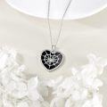 wholesale 925 Sterling Silver Black Onyx Spider Web Heart Pendant Necklace for Women Girls Gothic Halloween s-0-3