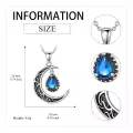 wholesale 925 Sterling Silver Crescent Moon with Amethyst Pendant Necklaces for Women s 45cm Chain Length-0-32