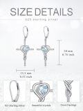 wholesale TOUPOP Cross Earrings For Women Infinity Aquamarine Cross Earrings Sterling Silver Religious Jewelry March Birthstone Earring With Heart Crystal Birthday Gifts For Women -0-2