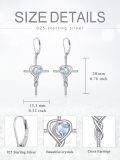 TOUPOP Sterling Silver Infinity Aquamarine Cross Earrings With Heart Crystal-0-2