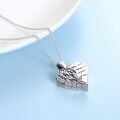 wholesale 925 Sterling Silver Angel Wing Heart Photo Locket Pendant Necklace Gift for Women-0-1