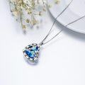 wholesale 925 Sterling Silver Blue Crystal Heart Zodiac Constellation Pendant Necklace-0-4