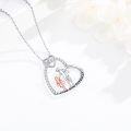wholesale 925 Sterling Silver Sisters Forever Love Heart Pendant Necklaces Gifts for Women-0-2