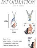 wholesale TOUPOP 925 Sterling Silver Cat Necklace For Women - Jewelry Gifts For Cat Lovers -0-3