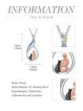 TOUPOP Sterling Silver & Stone Cat Necklace for Women-0-3