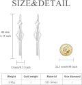 wholesale 925 Sterling Silver Threader Earrings for Women - Long Chain Dangle Hypoallergenic Tassel Earrings Fashion Jewelry-0-1