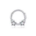 wholesale 925 Sterling Silver Star Opal Zirconia Hinged Hoop Earrings For Women-0-0