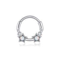 wholesale 925 Sterling Silver Star Opal Zirconia Hinged Hoop Earrings For Women-Star Opal