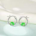 wholesale 925 Sterling Silver Green Frog Hoop Earrings for Girls and Women-0-3