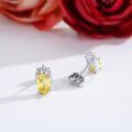 wholesale 925 Sterling Silver Pineapple Citrine Stud Earrings for Women-0-1
