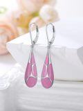 wholesale 925 Sterling Silver Blue Enamel Tear Drop Leverback Earrings for Women Gift Ideas-0-28