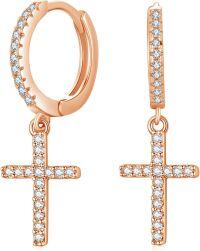 wholesale Sterling Silver Angel Wings Feather Cross Dangle Drop Earrings Unisex Small Hoop Jewelry-Hoop