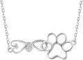 wholesale 925 Sterling Silver Paw Print Infinity Cubic Zirconia Pendant Necklace for Nurses Doctors Gifts-0-0