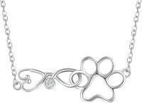wholesale 925 Sterling Silver Paw Print Infinity Cubic Zirconia Pendant Necklace for Nurses Doctors Gifts-Paw Print