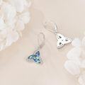 wholesale 925 Sterling Silver Abalone Shell Triquetra CZ Dangle Earrings for Women Gifts-0-2
