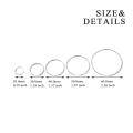 wholesale 925 Sterling Silver Hoop Earrings Polished Round Circle Endless 20 80mm-0-4