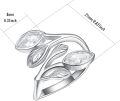 wholesale Sterling Silver Leaf Ring with Birthstone Adjustable Wrap Promise Engagement Wedding Rings for Women-0-34