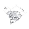 wholesale 925 Sterling Silver Leaf Ring with Birthstone Adjustable Wrap Promise Engagement Wedding Rings for Women-0-34