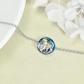 wholesale 925 Sterling Silver Mountain Sunrise Pendant Bracelet With Blue Swarovski Crystal-0-2