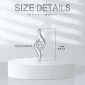 wholesale 925 Sterling Silver Curved Zircon Pendant Necklace With Sparkling Stones-0-4
