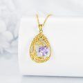 wholesale Sterling Silver Yellow Gold Plated Gemstone Tree of Life Pendant Necklace-0-25