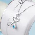 wholesale S925 Sterling Silver Turquoise Stethoscope Necklace for Doctors Nurses Medical Students-0-2