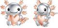 wholesale 925 Sterling Silver Axolotl Heart Stud Earrings - Adorable Gift for Her-0-0