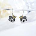 wholesale 925 Sterling Silver Skull Cat Halloween Dangle Drop Earrings for Women Girls Gothic Punk Style Gift Idea-0-1