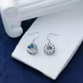 TOUPOP Sterling Silver Blue Crystal Seahorse Earrings Ocean Jewelry Gifts-0-5