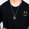 wholesale 925 Sterling Silver Saint Christopher Black Onyx Oval Pendant Necklace-0-3