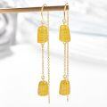 wholesale Gold 925 Sterling Silver Fruit Drop Earrings - Yellow Gold Tone Corn Design Gift for Women-0-1