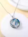 TOUPOP Sterling Silver Crystal Owl Necklace Pendant For Women Grandmother Mom-0-2