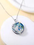 TOUPOP Sterling Silver Crystal Owl Necklace Pendant For Women Grandmother Mom-0-2