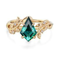 wholesale 10k Gold Emerald Leaf Rings Wholesale With Diamonds-undefined