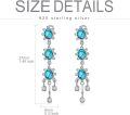 wholesale Sterling Silver Turquoise Beaded Stud Earrings with Southwest Dangle & Flower Filigree Design-0-3