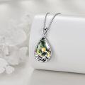 wholesale 925 Sterling Silver Moss Agate Stone Mountain Pendant Necklace for Women Skiing Camping Gifts-0-3