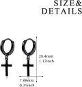 wholesale 925 Sterling Silver Black Cross/Hanging Hoop Earrings for Men Women-0-3
