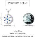 wholesale 925 Sterling Silver Blue CZ Moon & Snowflake Pendant Necklace for Women-0-3