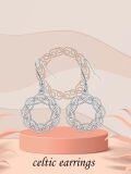 wholesale 925 Sterling Silver Celtic Knot Circle Drop Earrings Irish s for Women-0-4