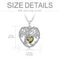 TOUPOP Sterling Silver Peridot Tree Of Life Pendant Necklace-0-5