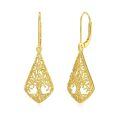 wholesale 14K Gold Teardrop Flower Vine Tree Of Life Leverback Drop Earrings-0-0