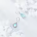 wholesale 925 Sterling Silver Butterfly Moonstone Teardrop Leverback Earrings-0-4